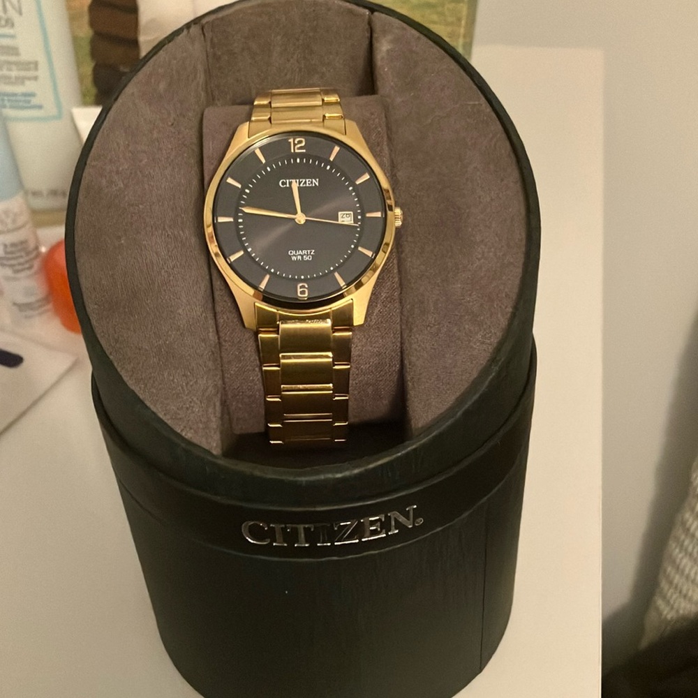 Citizen Gold and Black Quartz Watch
